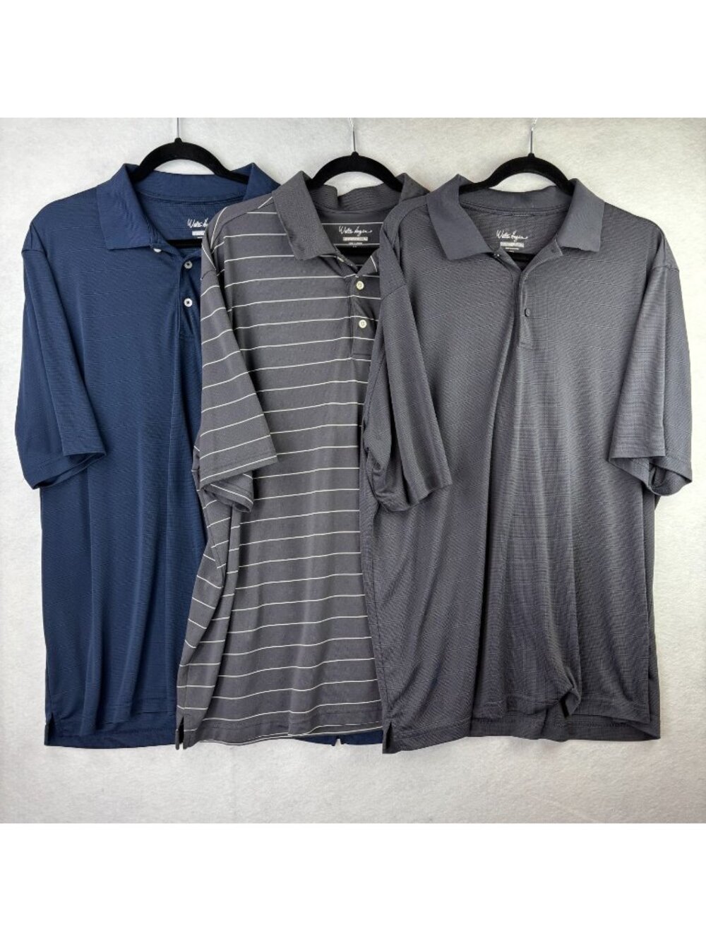 Lot of 3 Walter Hagen Mens Size XXL Polo Golf Shirts Blue Grey's Hydro Dri